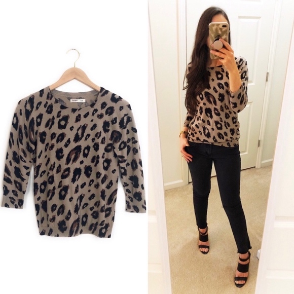 Old Navy Sweaters - OLD NAVY Leopard Printed Quarter Sleeve Sweater